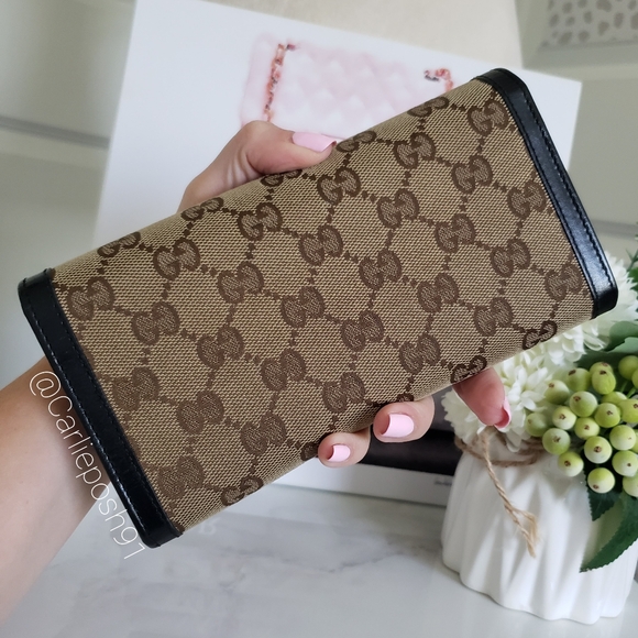 Authentic Pre-owned Gucci Monogram Canvas Studded Flap Wallet - Picture 5 of 15